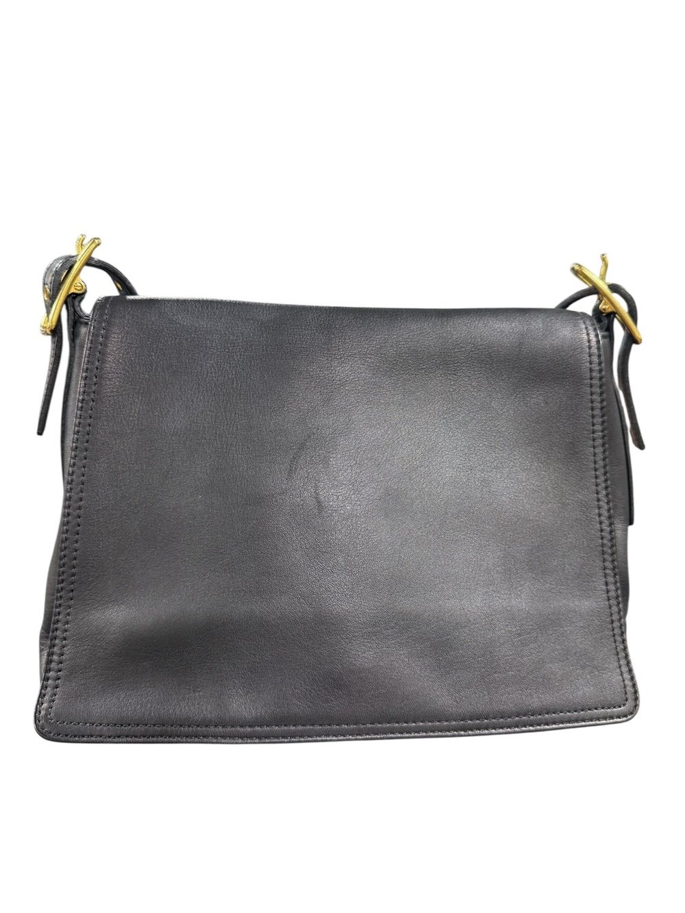 Coach Vintage Classic Legacy Flap Shoulder Bag #9828 in Black Leather